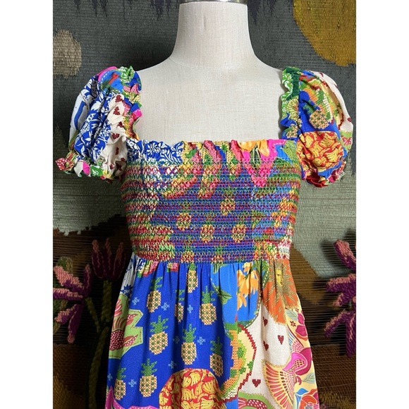 Farm Rio Sunny Mix Midi Dress XS - Picture 8 of 14